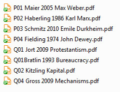 Beispiel für einen Literatur-Ordner